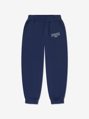 Fendi Boys Logo Joggerhose in Marineblau