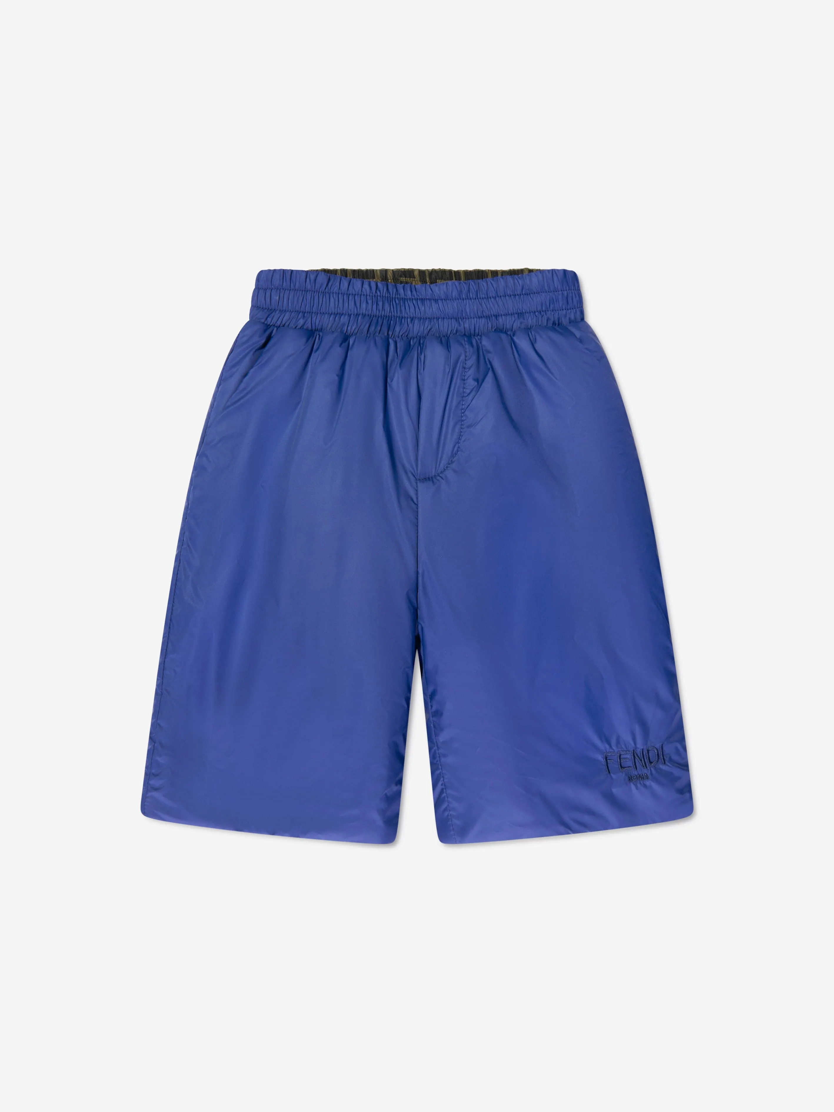 Fendi Boys Umkehrbare Bermuda-Shorts in Marineblau