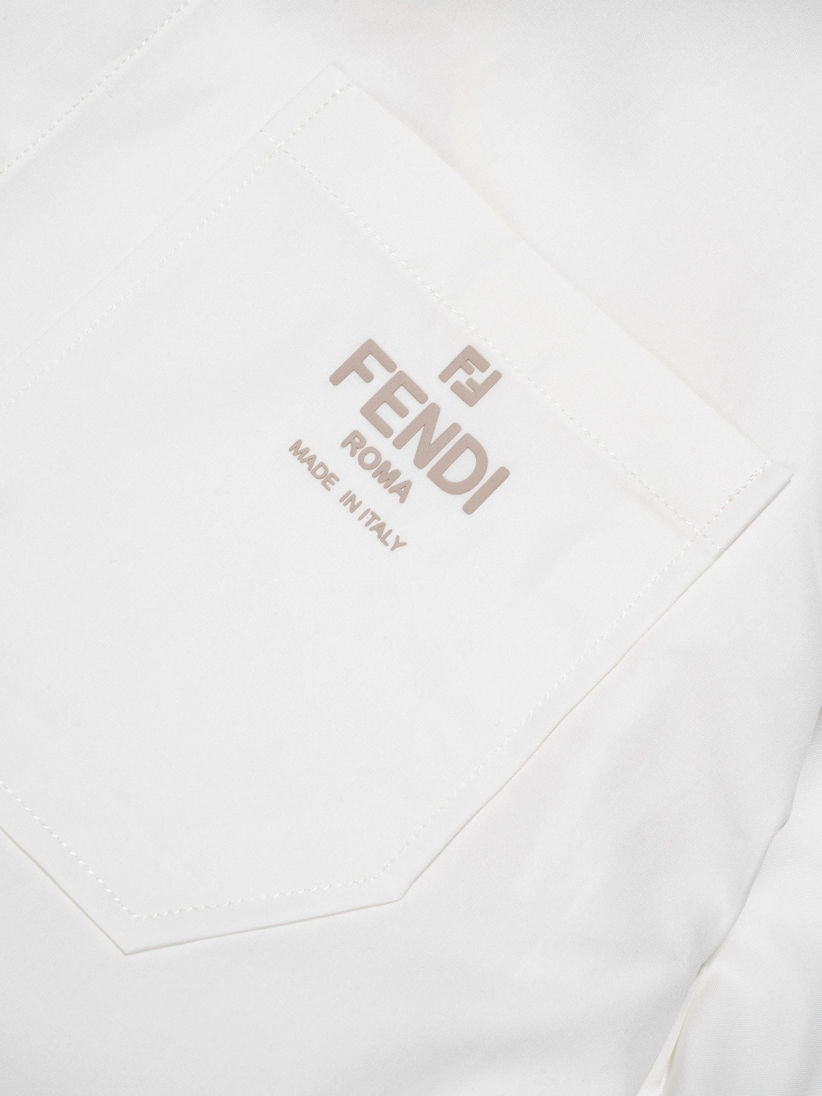 Fendi Boys Kurzarm-Logo-Shirt in Weiß