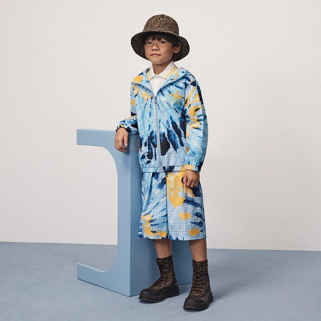Fendi Boys Tie Dye Shorts in Blau