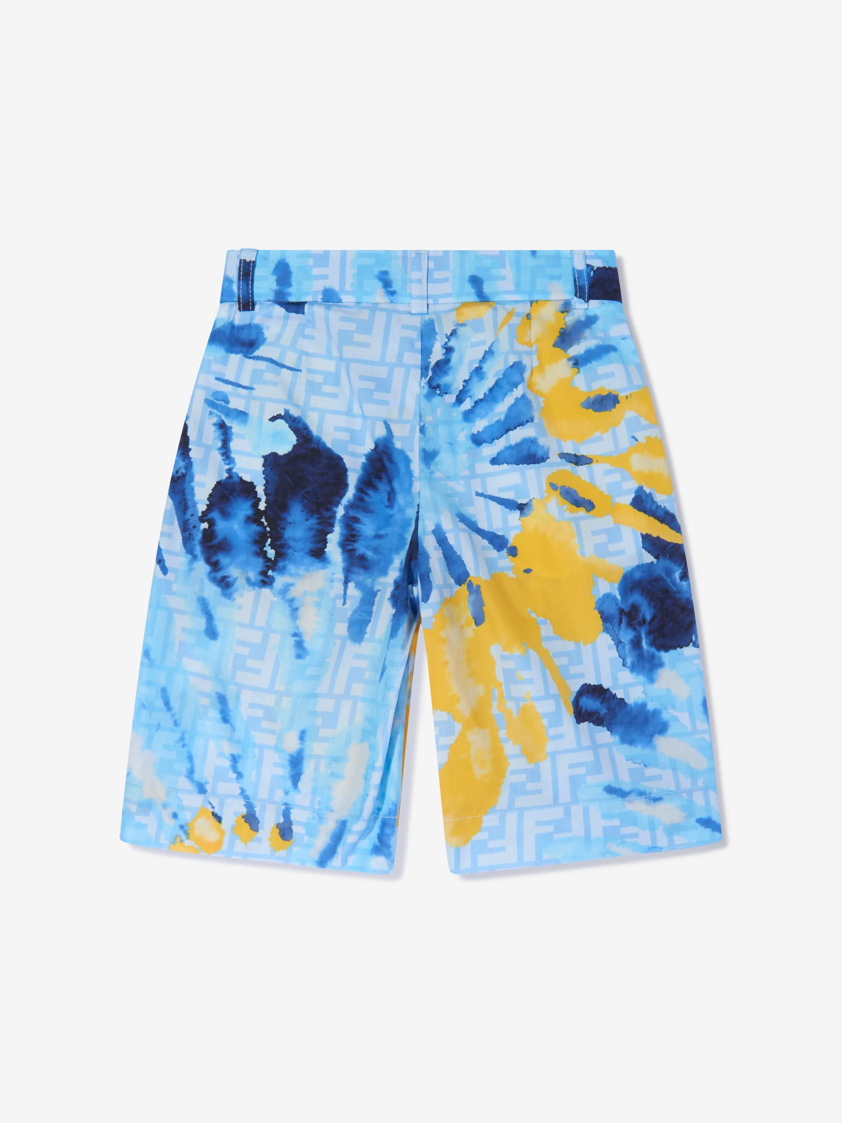 Fendi Boys Tie Dye Shorts in Blau