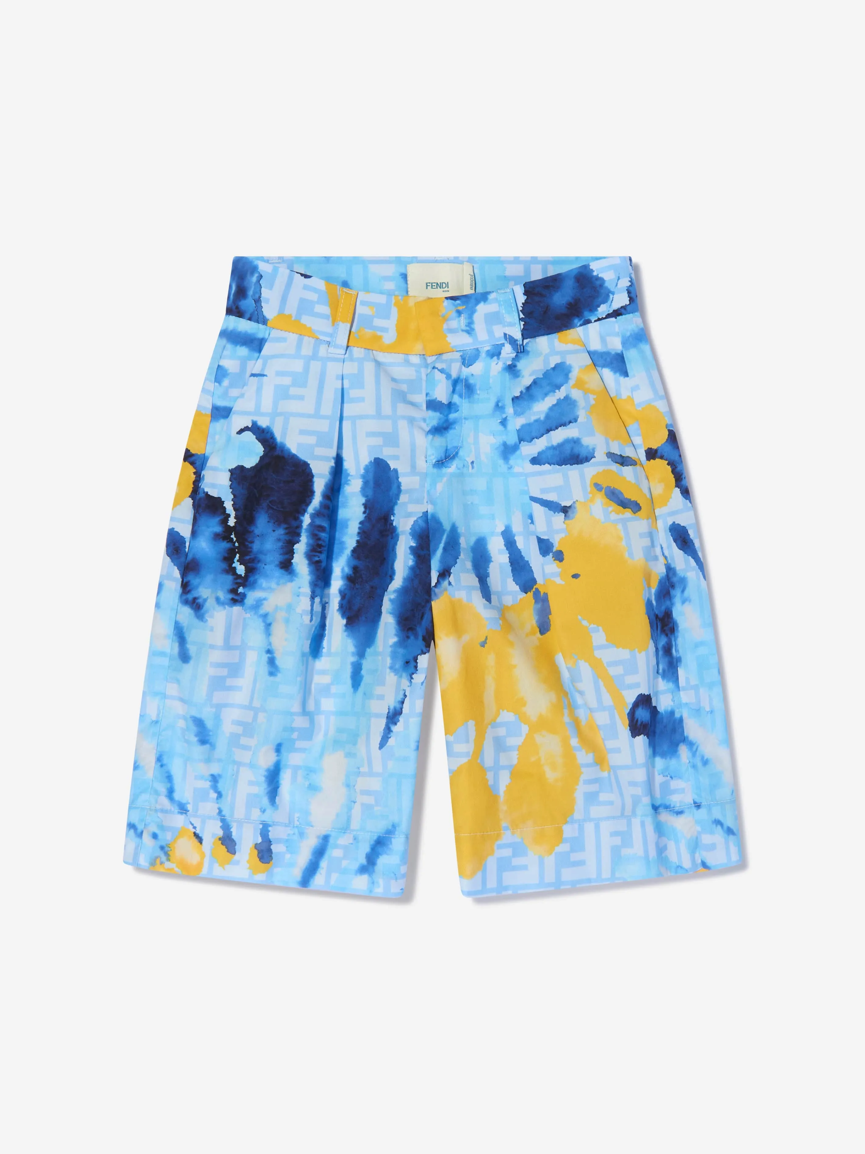 Fendi Boys Tie Dye Shorts in Blau