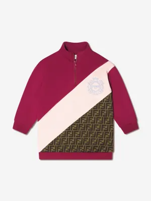 Fendi Girls Halbzip-Logo-Sweatshirt