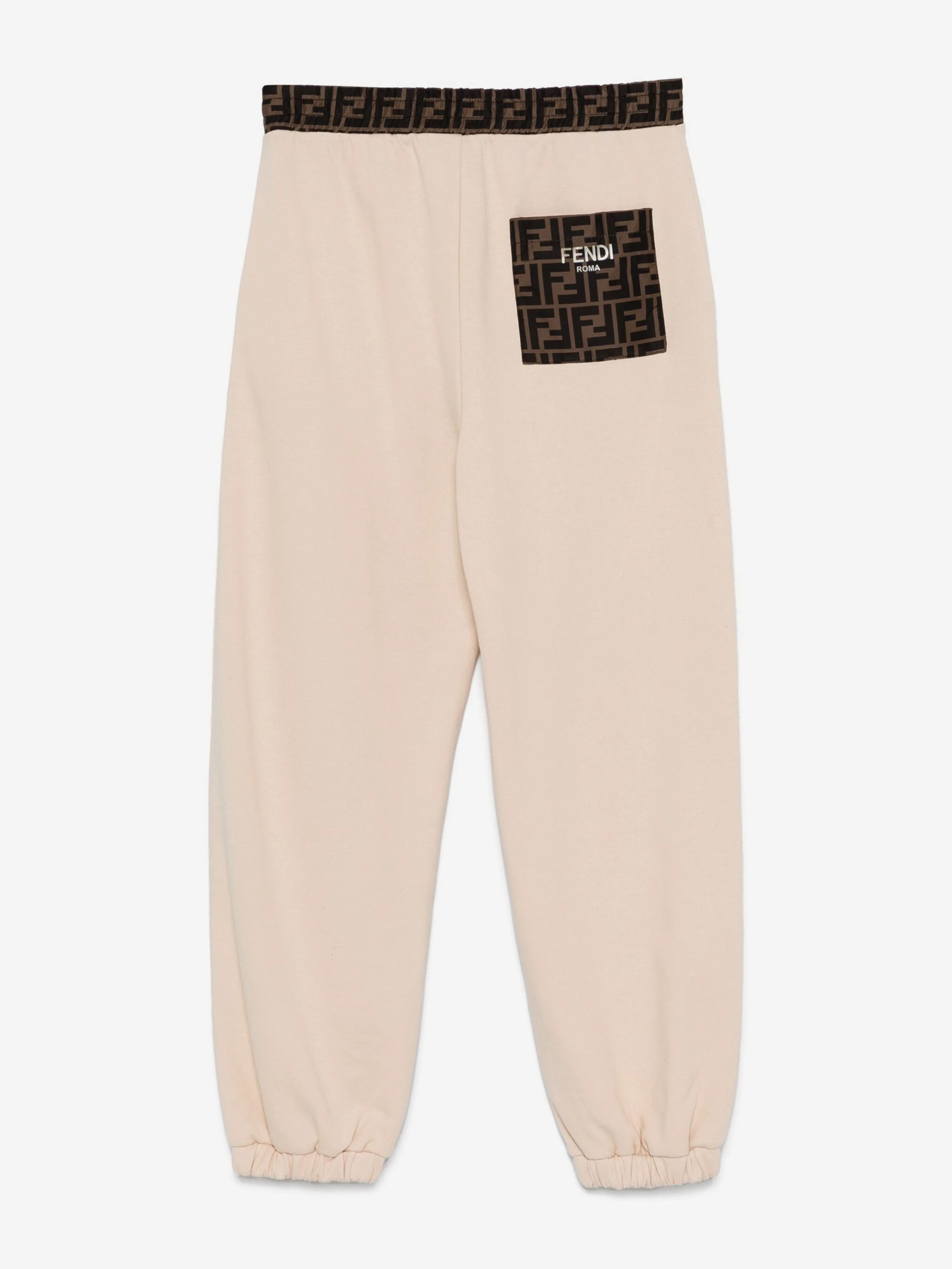 Fendi Kid FF Logo Jogginghose in Beige