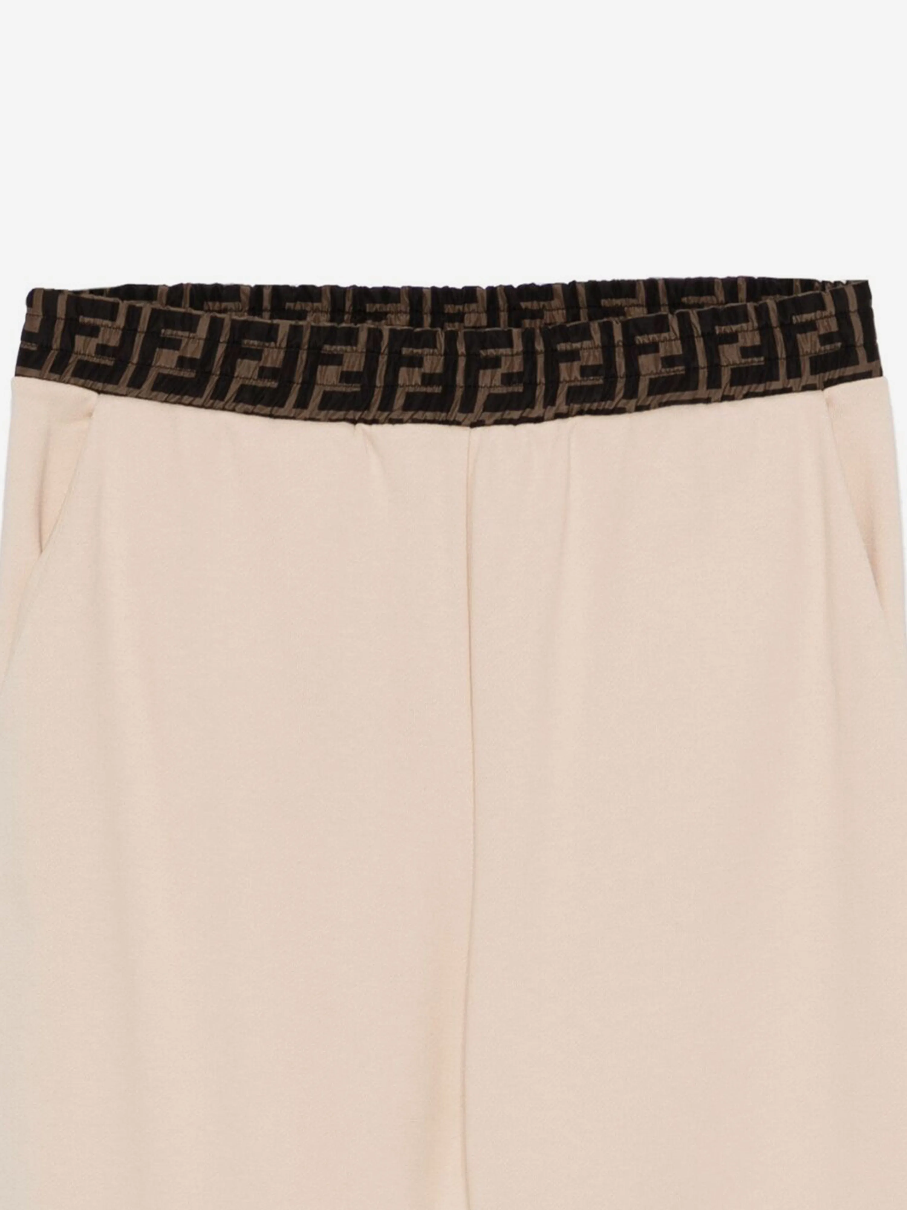 Fendi Kid FF Logo Jogginghose in Beige