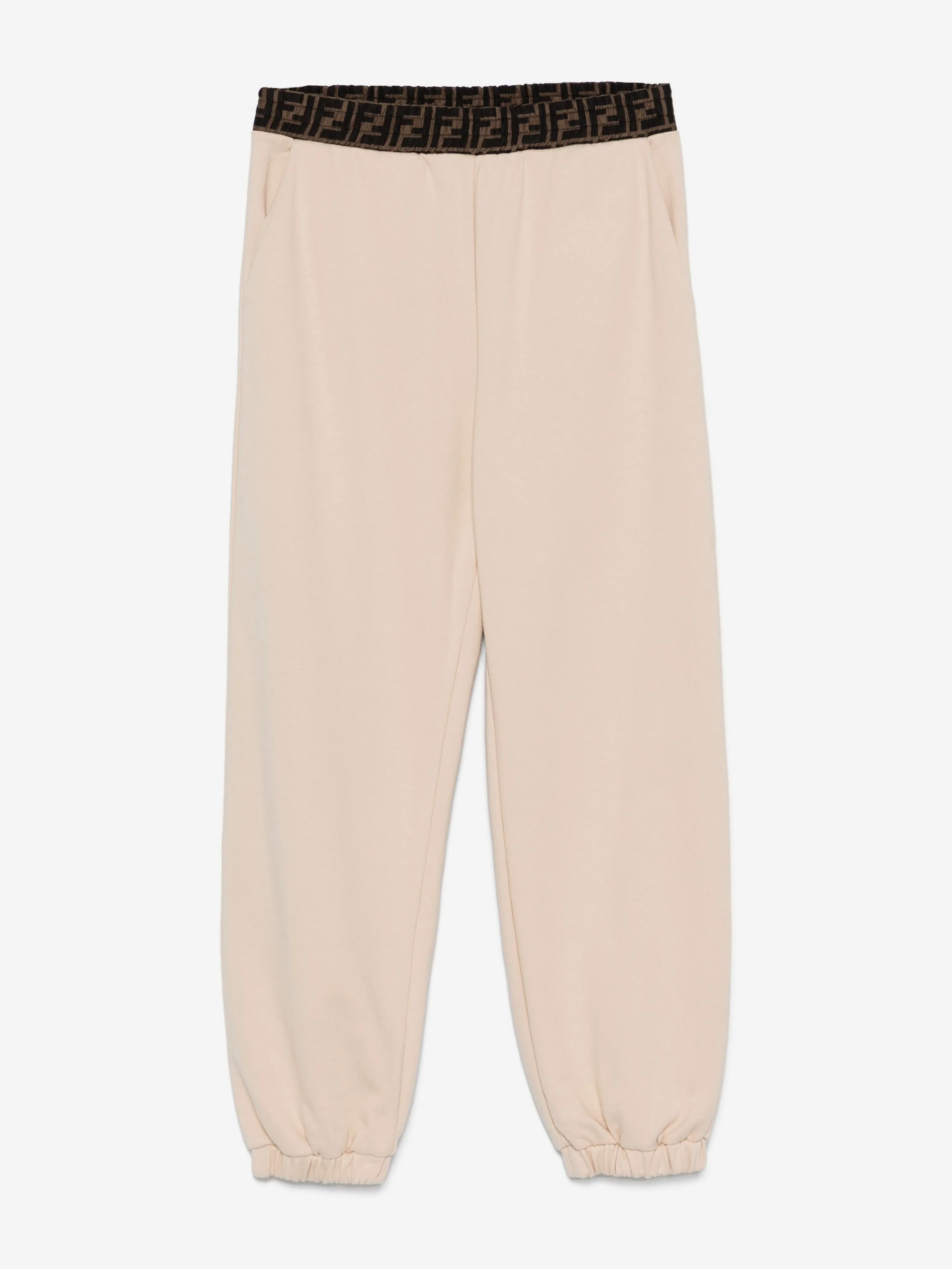 Fendi Kid FF Logo Jogginghose in Beige