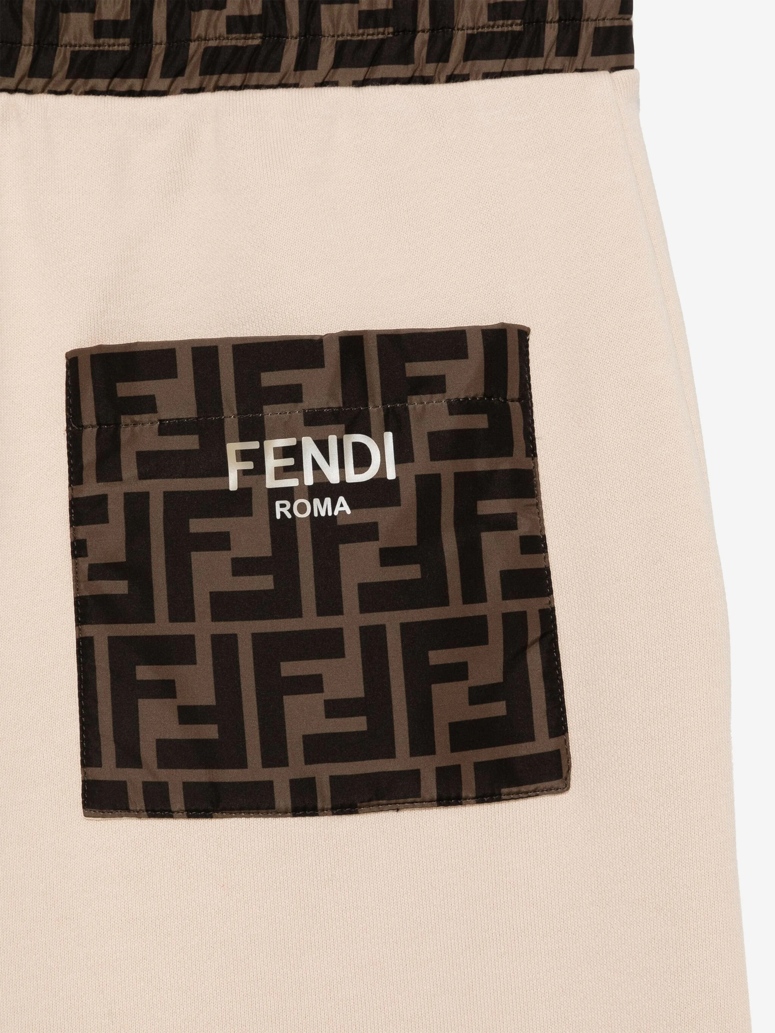 Fendi Kid FF Logo Jogginghose in Beige