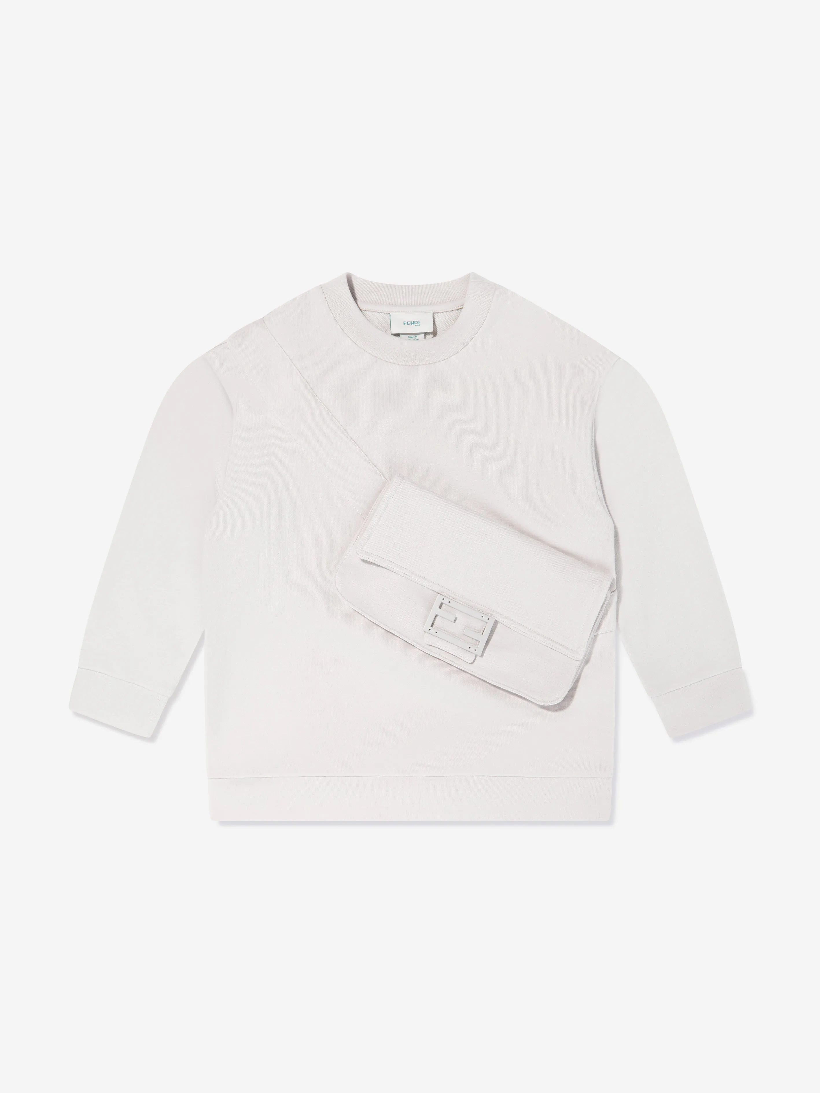 Fendi Kids Baguette Pocket Sweatshirt Elfenbein