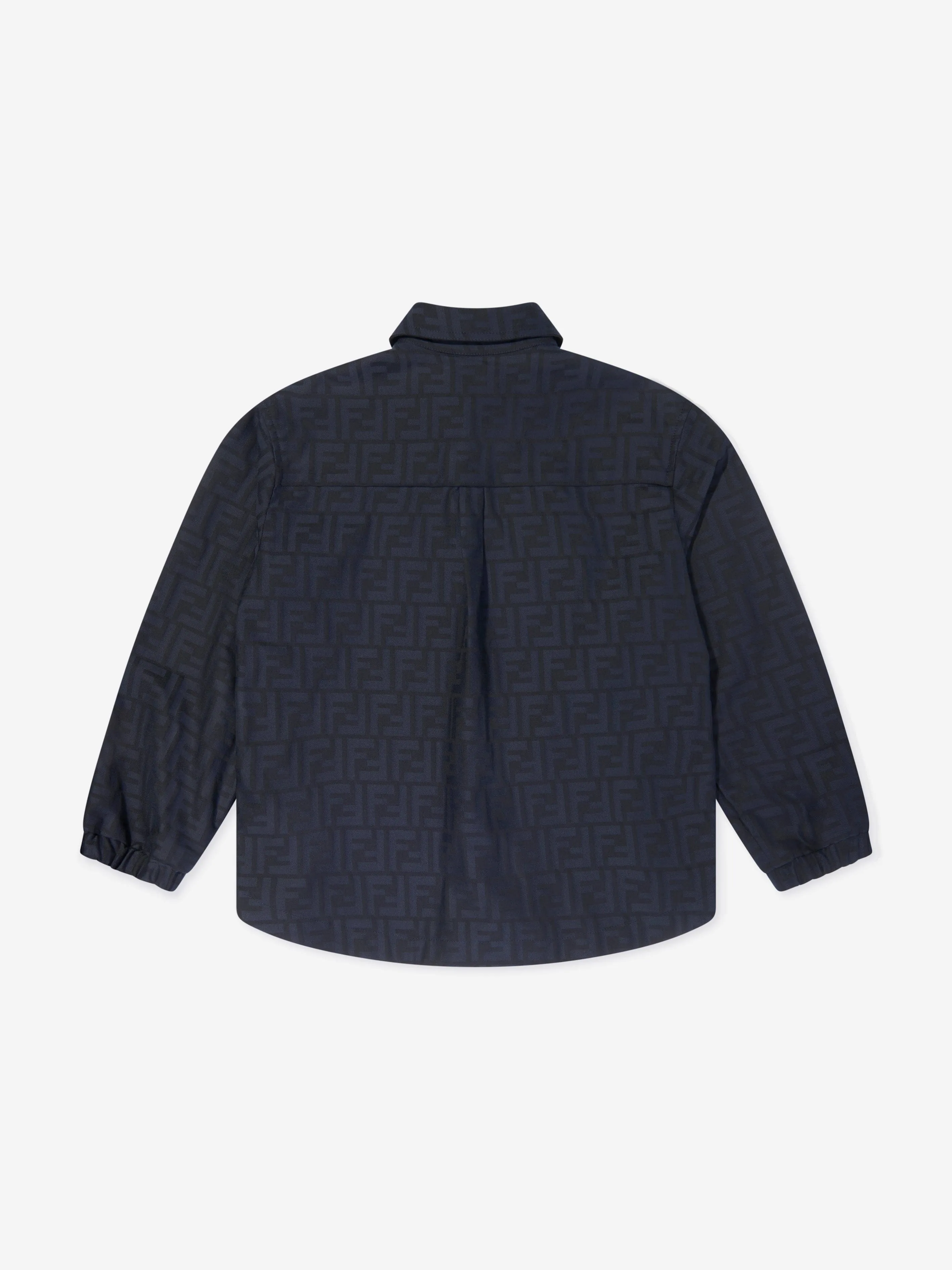 Fendi Kids FF Jacquard-Hemd in Marineblau