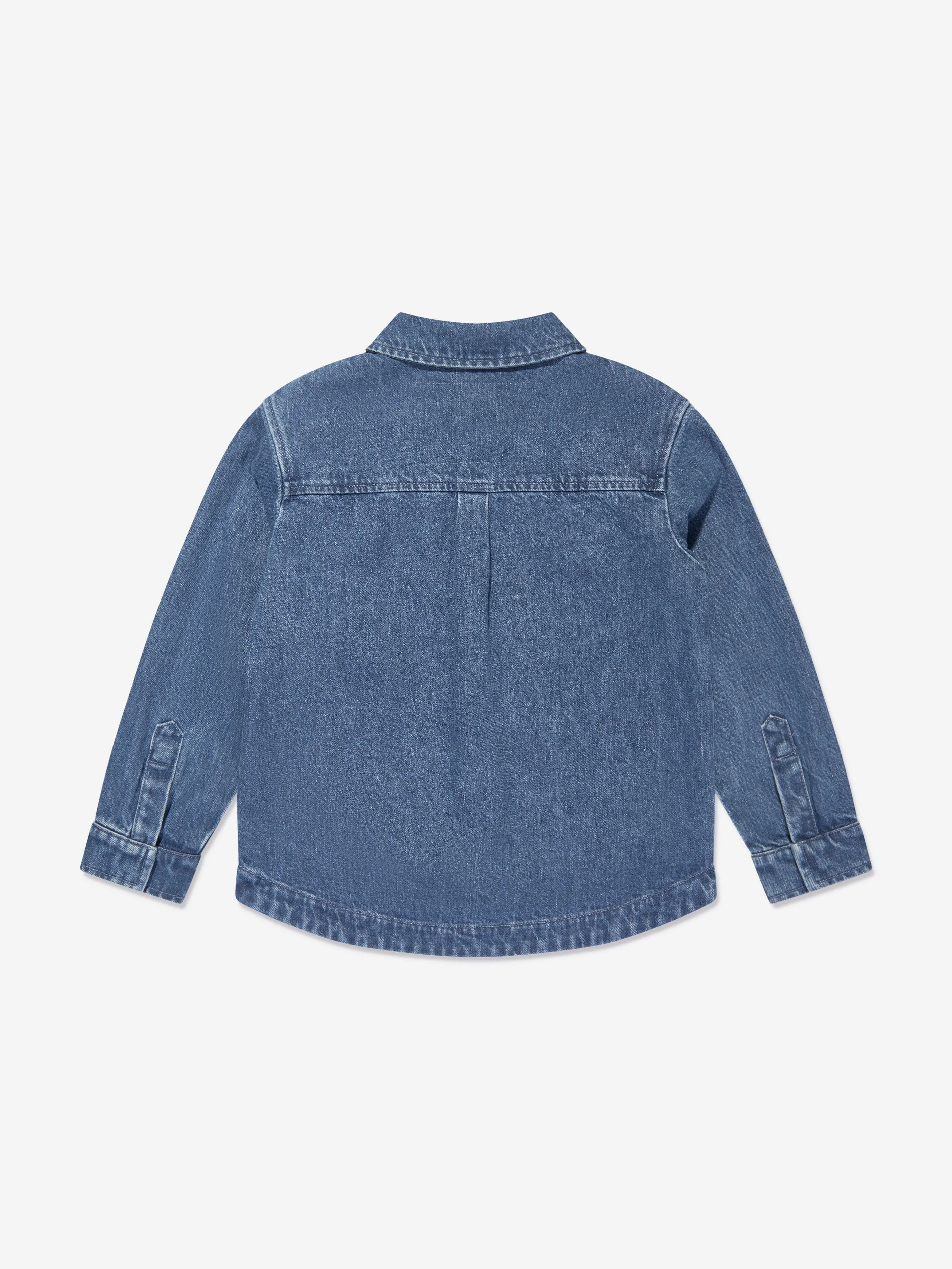 Fendi Kids FF Logo Denim Overshirt in Blau