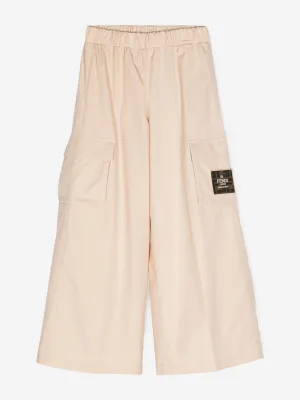 Fendi Kids Logo Cargo-Hose in Beige