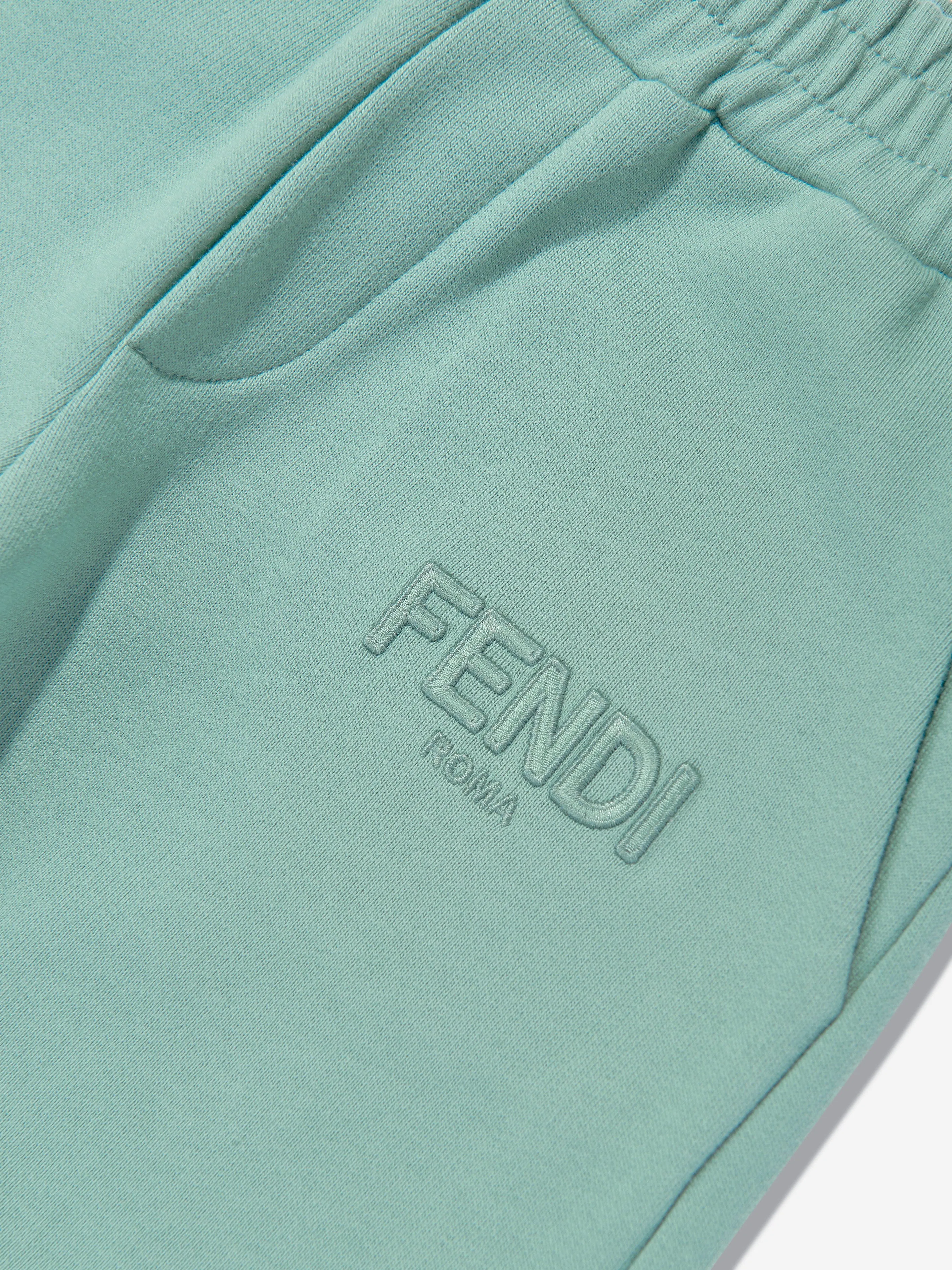 Fendi Kids Logo Jogginghose in Grün