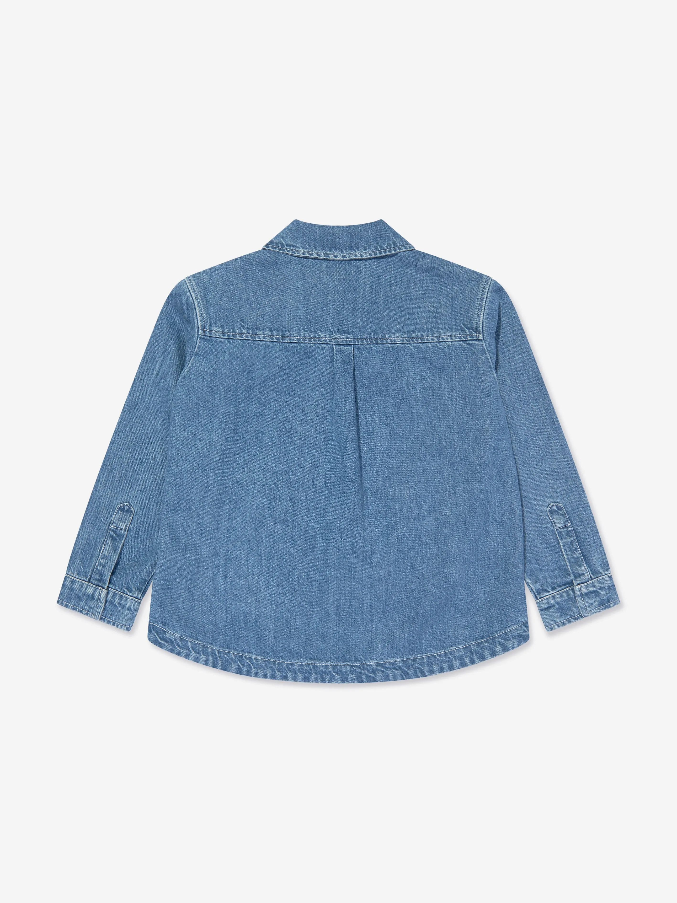 Fendi Kids Washed Denim Jacke in Blau