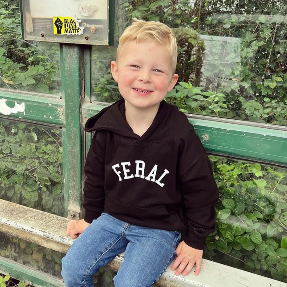 FERAL College Kids Hoodie boys fashion clearance