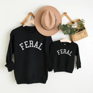 Feral College Matching Mum & Kids Sweatshirts baby bump outfits discount