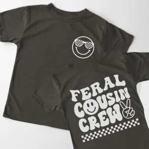 Feral Cousin Crew Front & Back Graphic Tee girls pajamas promo
