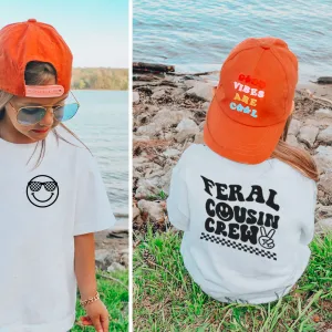 Feral Cousin Crew Front & Back Graphic Tee girls pajamas promo