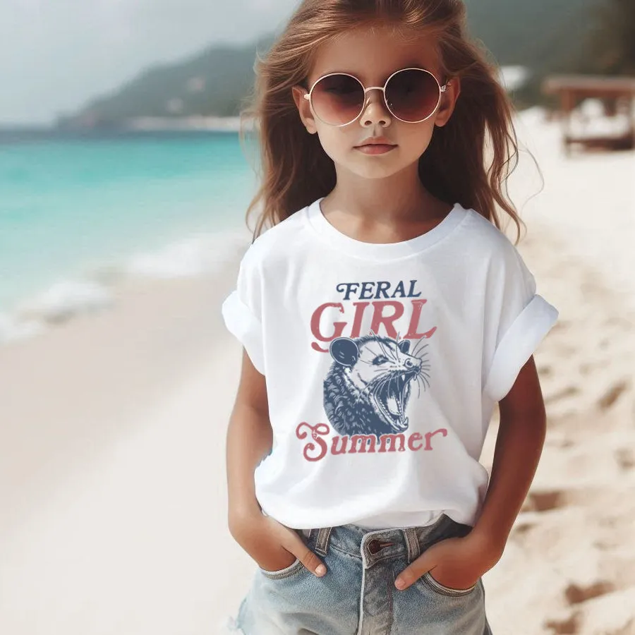 Feral Girl Summer T-Shirt girls pajamas promo