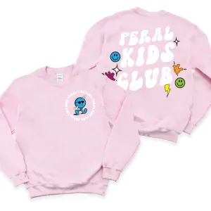 Feral Kids Club Front & Back Graphic Sweatshirt boys fashion clearance