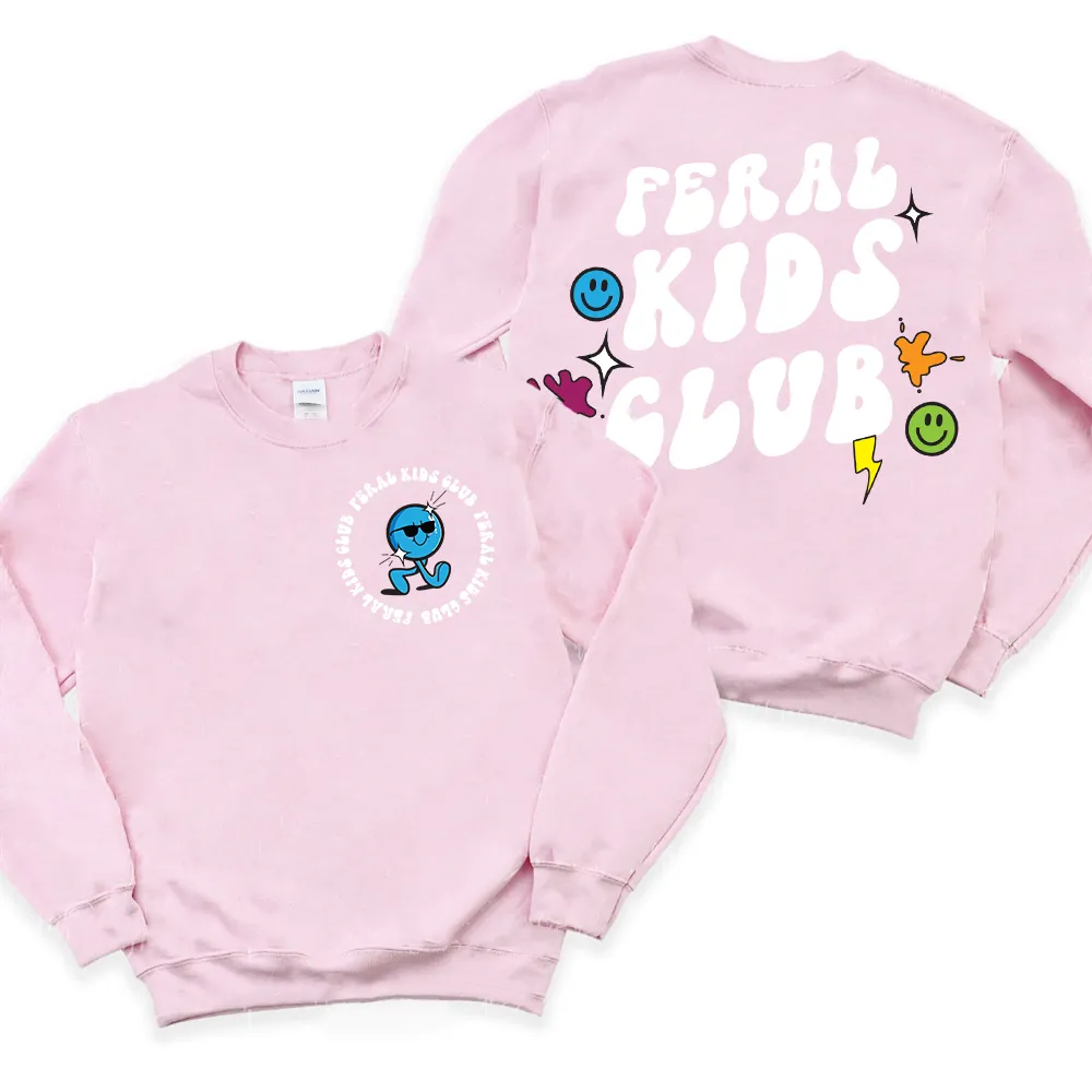 Feral Kids Club Front & Back Graphic Sweatshirt