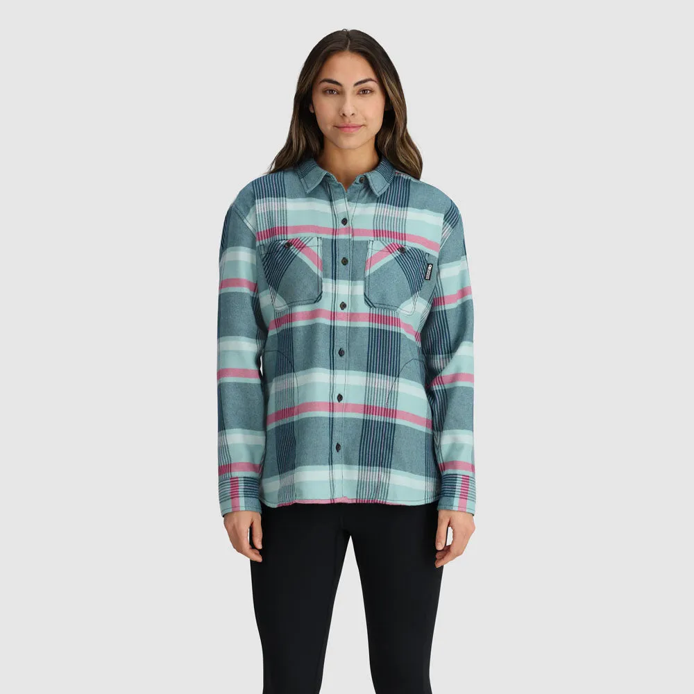 Choose Newest Outdoor Research Feedback Flannel Twill Shirt Womens now, 100% original guarantee!