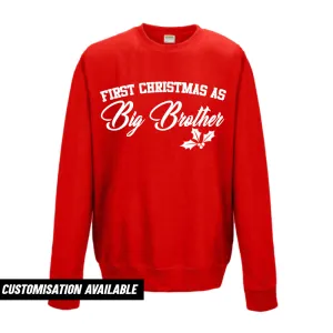 First Christmas As Brother Sweatshirt (MRK X) boys fashion clearance