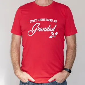 First Christmas As Grandad Classic Script T-shirts Grandparent Clothing - grandma outfits sale
