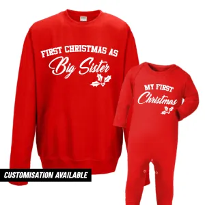 First Christmas As Sister Sweatshirt & Romper (MRK X) girls dresses outlet