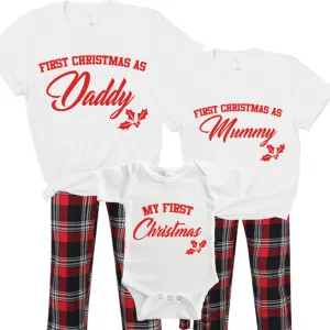 First Family Christmas Matching Yuletide Pyjama & Bodysuits- White dad hats promo code