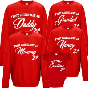 First Family Christmas Sweatshirt & Bodysuit Set (MRK X) Grandparent Clothing - senior fashion cheap