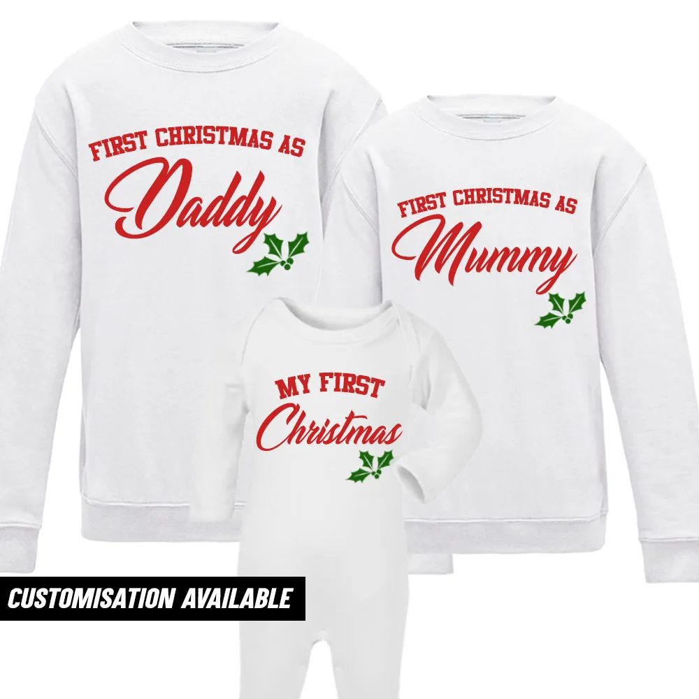 First Family Christmas Sweatshirt & Romper Set White