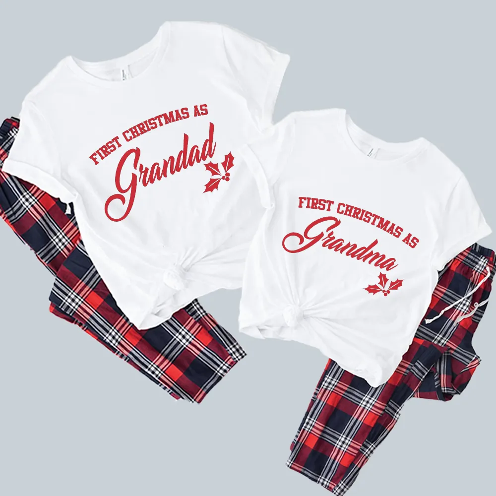 First Grandparents Christmas T-Shirt & Yuletide Pyjama Set Grandparent Clothing - grandma outfits sale