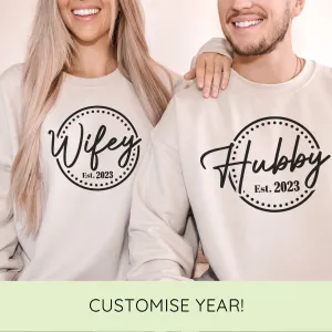 First Love Hubby & Wifey Est Matching Sand Sweatshirts nursing bras sale