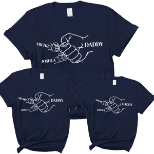 Fist Bumps x 2- Personalised Daddy & Kid Matching T-Shirts Navy mens dad clothes online