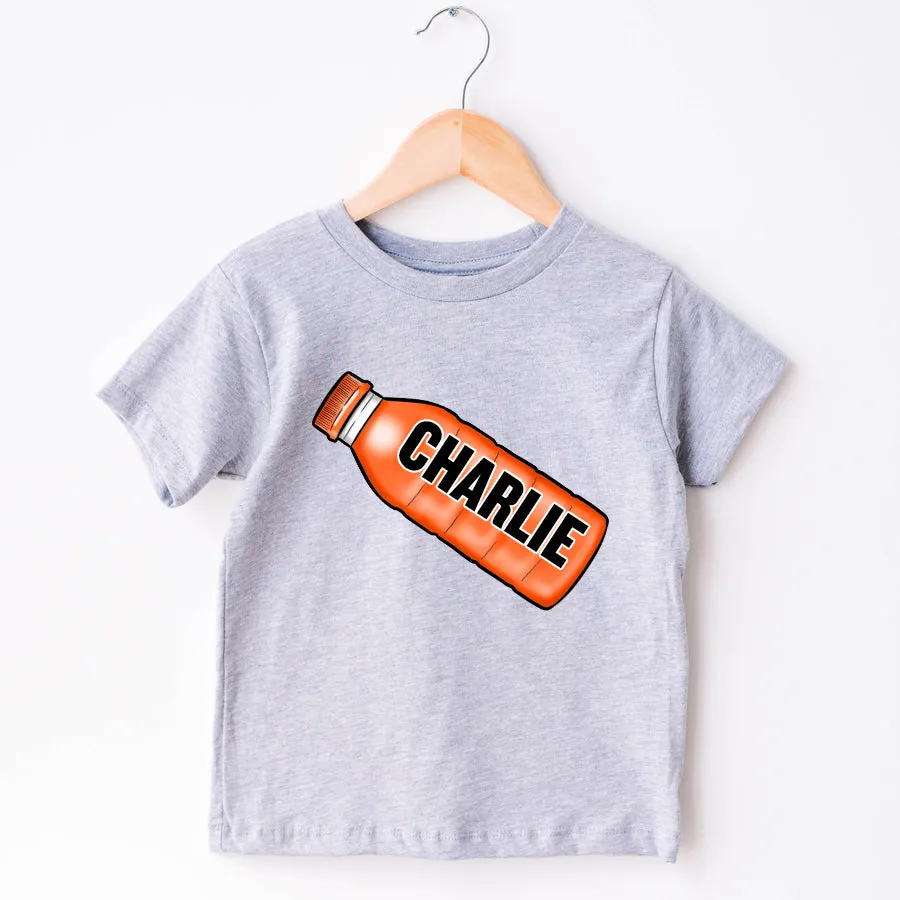 Fizz Hydrate Bottle Personalised Name Grey T-Shirt