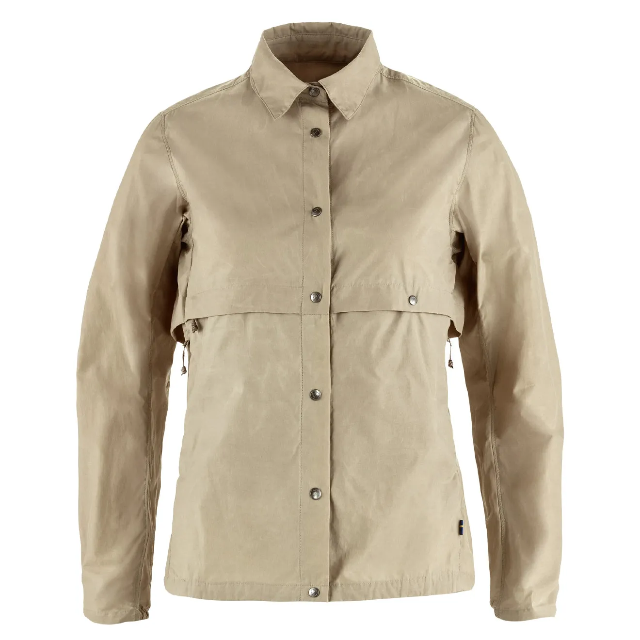 Fjallraven Womens Hoja Rider's Wind Jacket Fossil raincoats promo code