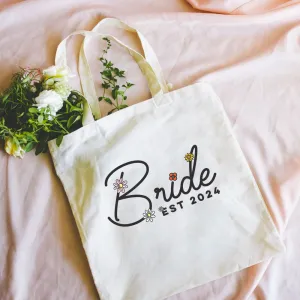 Floral Bride Established Personalised Year Tote Bag nursing bras sale