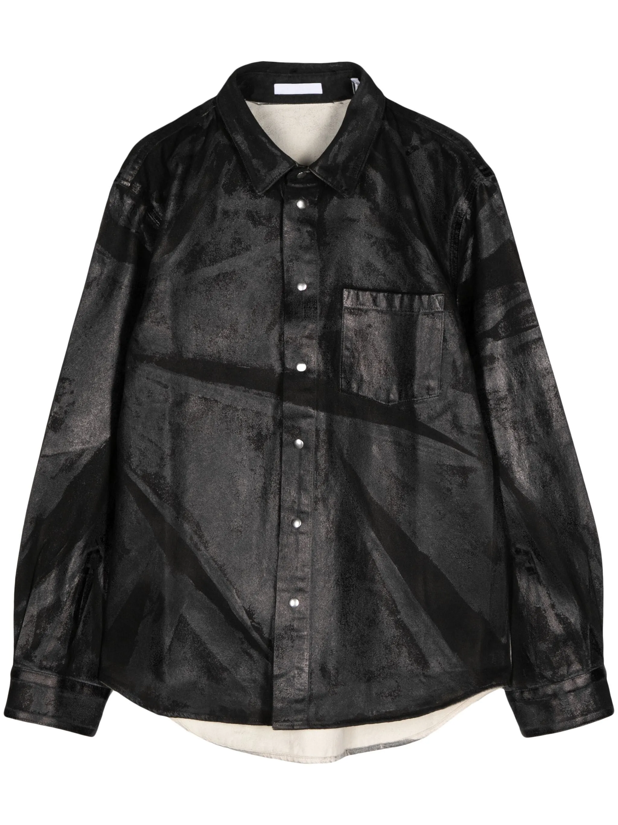 Foil-Print Denim Shirt Jacket winter jackets clearance