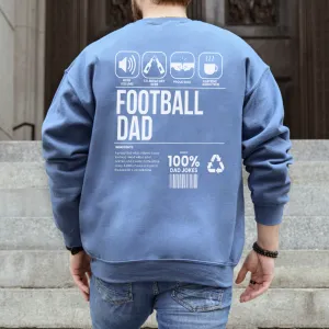 Football Dad Ingredients Front & Back Graphic Sweatshirt dad bod shirts discount