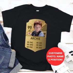 FootyStarz Ultimate Player Card Personalised T-Shirt boys fashion clearance