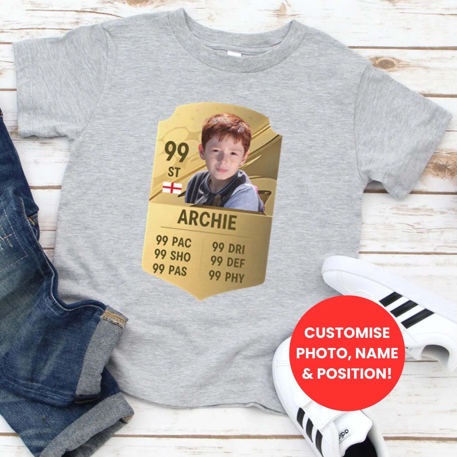 FootyStarz Ultimate Player Card Personalised T-Shirt boys apparel promo code
