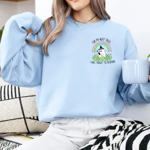 For My Next Trick Ghost Sweater mum jeans promo