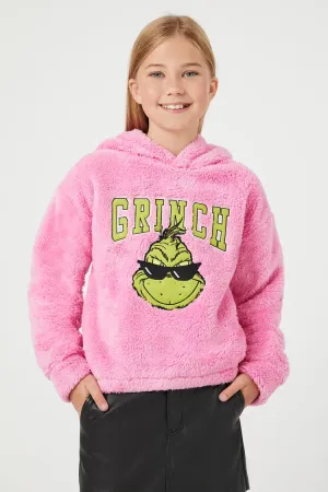 Forever 21 Mädchen Grinch Kunst-Shearling/Sherpa Kapuzenpullover (Kinder) Rosa/Mehrfarbig Forever 21