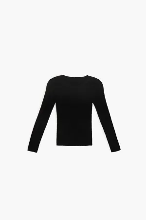 Forever 21 Strickpullover für Mädchen mit Rundhalsausschnitt (Kinder) Schwarz Forever 21