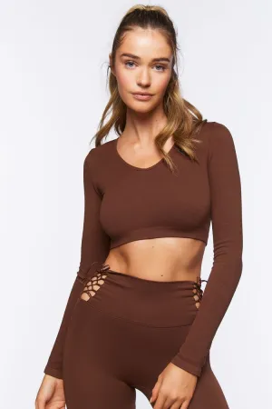 Forever 21 Damen Active Nahtlos Crisscross Crop Top Türkischer Kaffee Forever 21