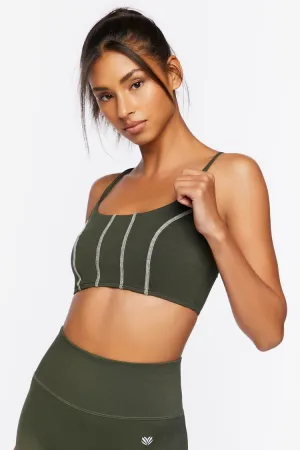 Forever 21 Damen Baumwoll-Mix Longline Sport-BH Zypresse Forever 21