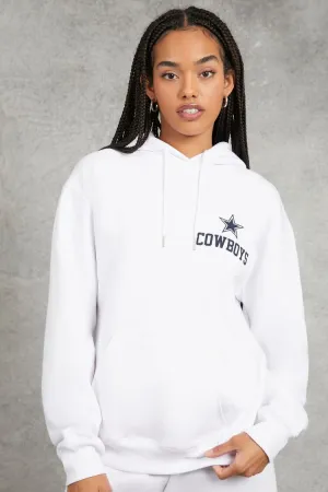 Forever 21 Damen Dallas Cowboys Grafik Hoodie Sweatshirt Weiß/Marine Forever 21
