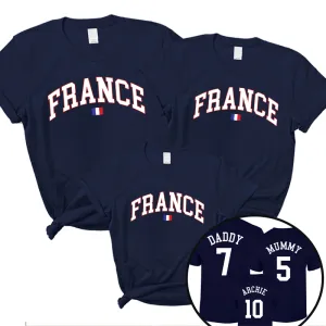 France Stadium Family T-Shirts Navy daddy outfits clearance