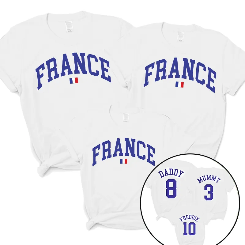 France Stadium Family T-Shirts White daddy outfits clearance