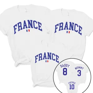 France Stadium Family T-Shirts White daddy outfits clearance